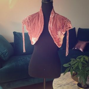 Pink top/gilet in velvet